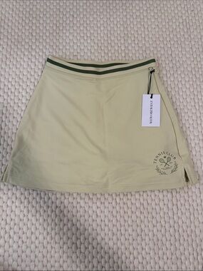 WeWoreWhat Light Green Tennis Skort with Dark Green Waistband